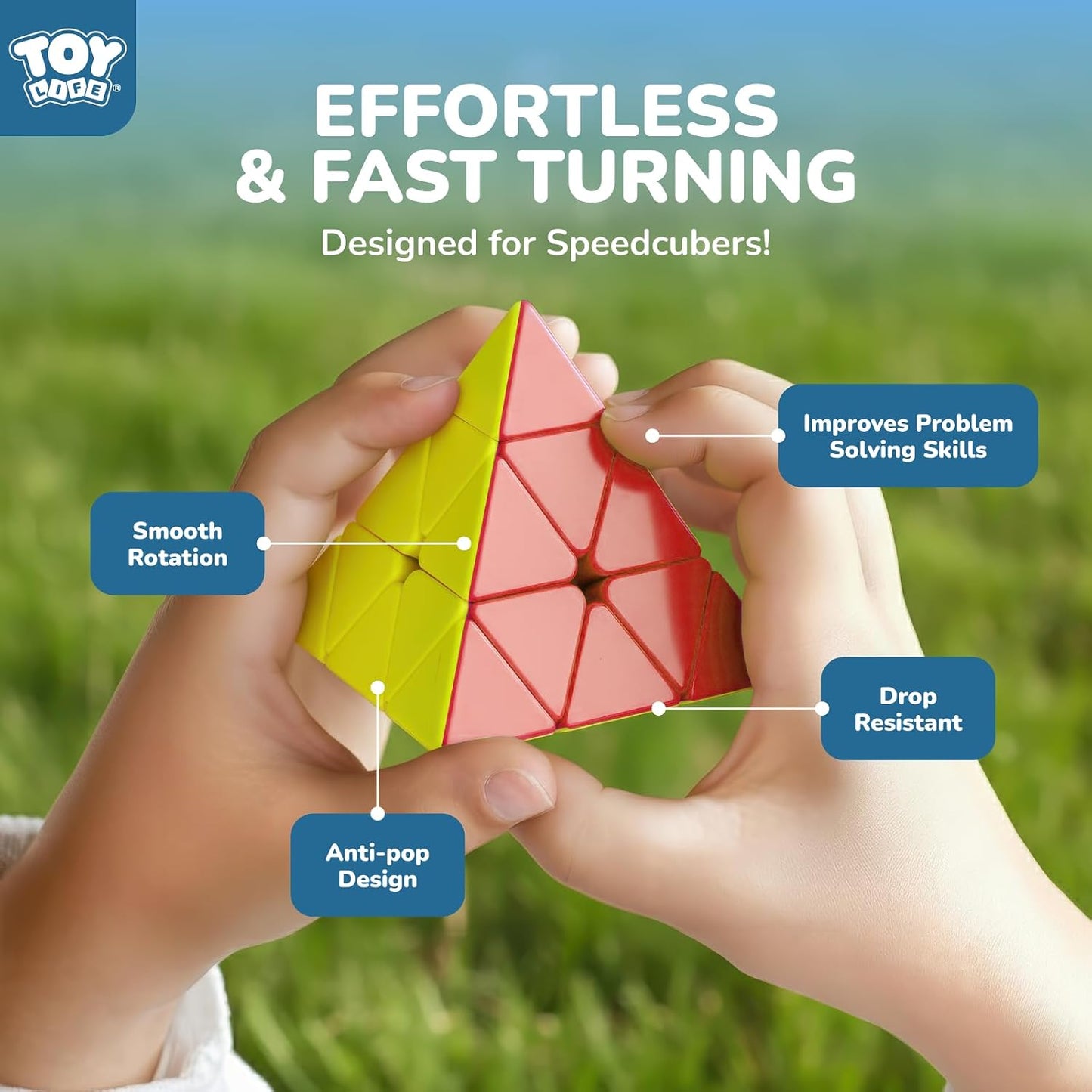 Speed Cube Set 8 Pack Magic Cube | Includes 3X3, 2X2, 4X4 Speed Cube, Pyramid Cube, Megaminx Cube Bundle Collection Cube Toys for Kids & Adults