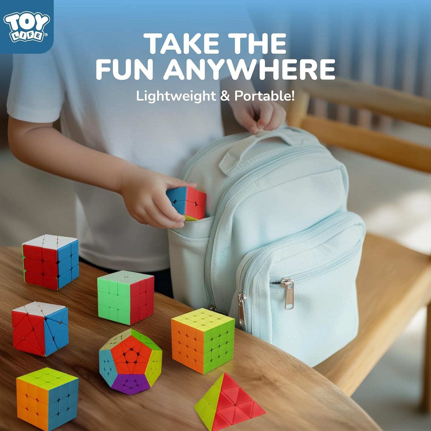 Speed Cube Set 8 Pack Magic Cube | Includes 3X3, 2X2, 4X4 Speed Cube, Pyramid Cube, Megaminx Cube Bundle Collection Cube Toys for Kids & Adults